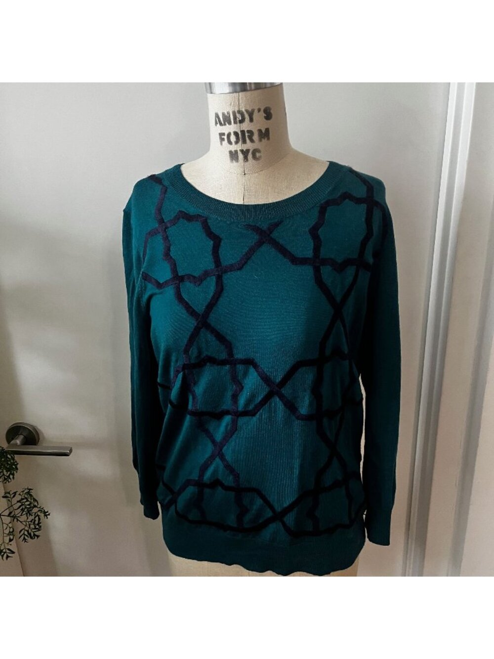 J. CREW Merino Wool Abstract Dark Academia Sweater Size Medium